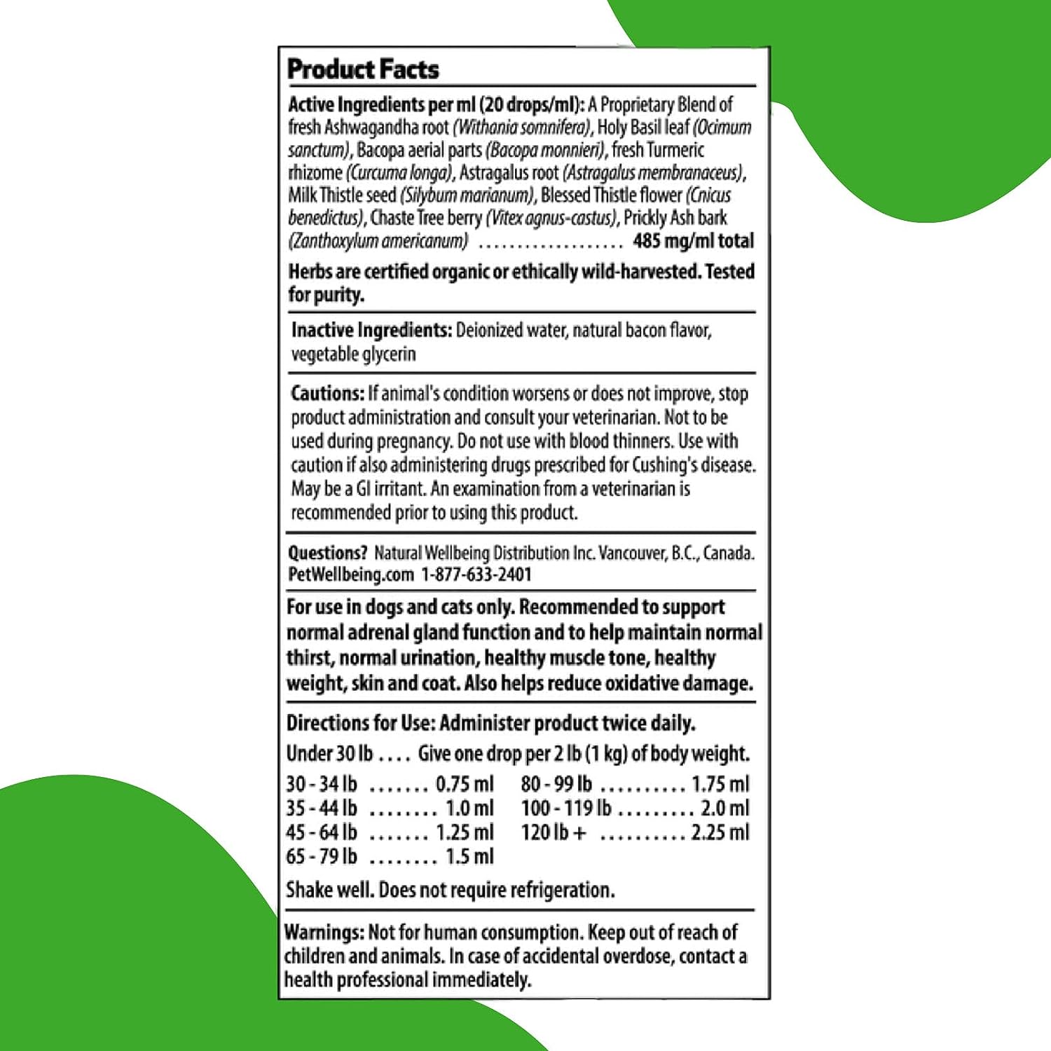 Pet Wellbeing Adrenal Harmony Gold - Vet-Formulated - for Dog Cushings, Adrenal Health, Cortisol Balance - Natural Herbal Supplement 4 oz (118 ml)